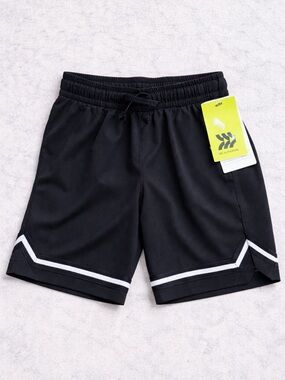 Boys All In Motion Black Basketball Shorts Size S (6/7) NWT Athletic Mesh